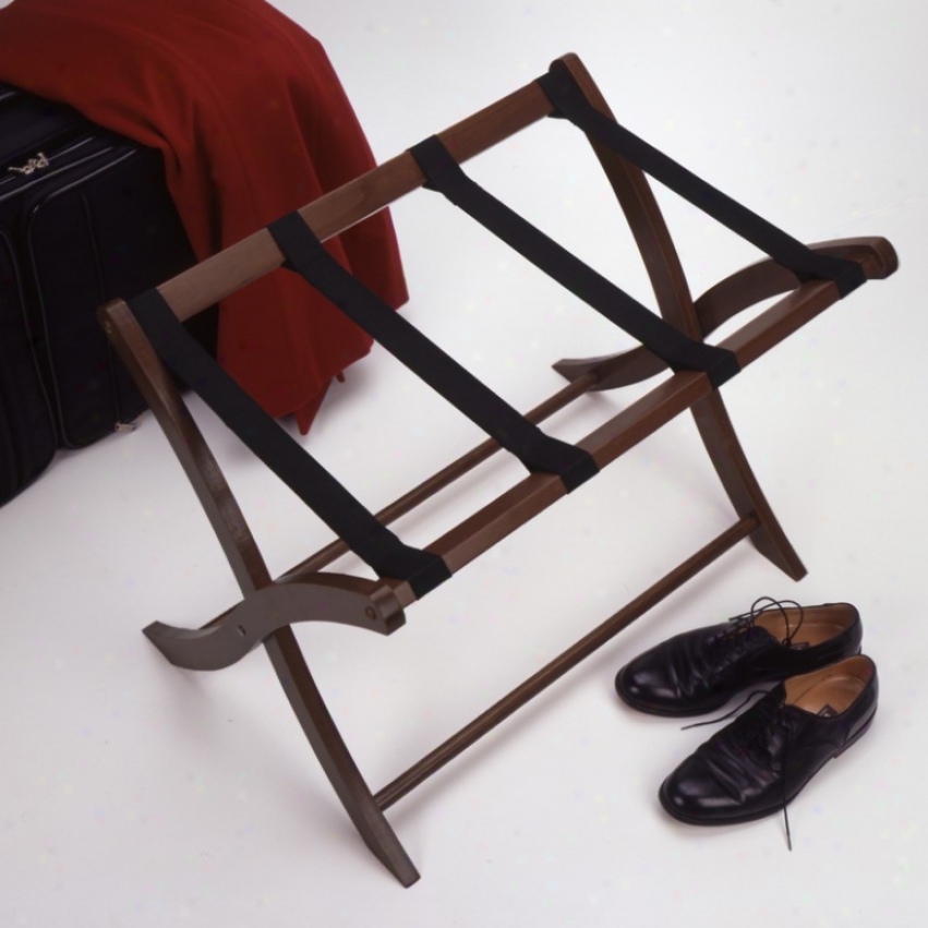 Walnut Finish Wood Luggage Rack