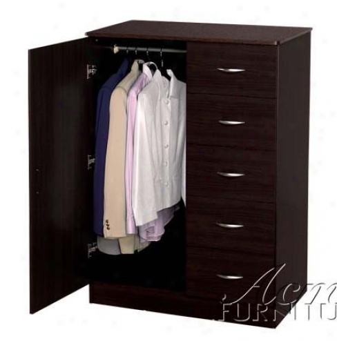 Wardrobe Bedroom Storage Dresser In Espresso Finish