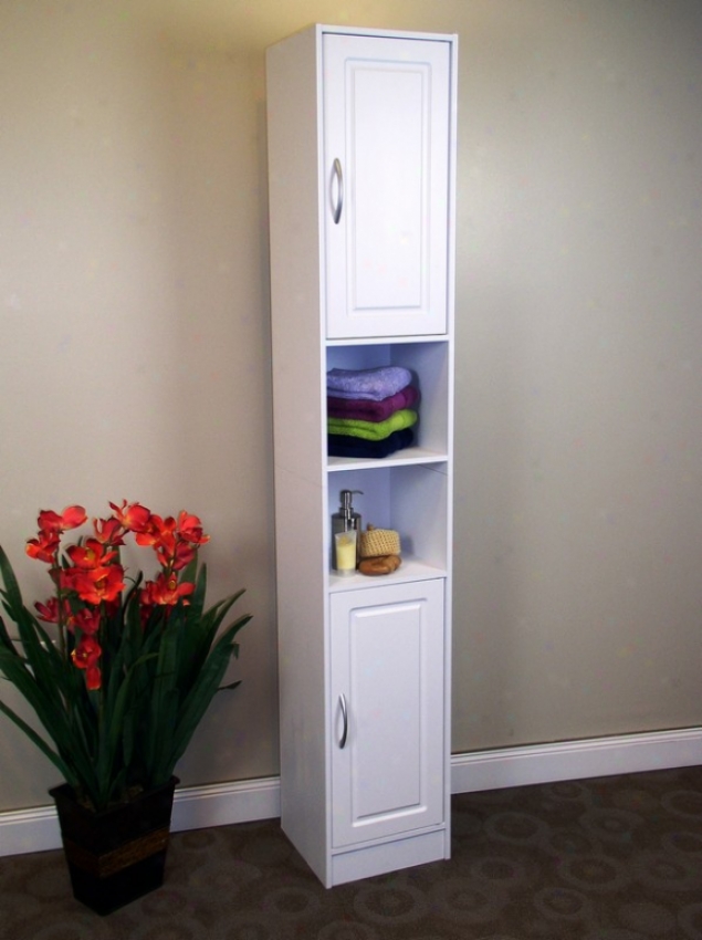 White Bedroom/bathroom Storage Tower