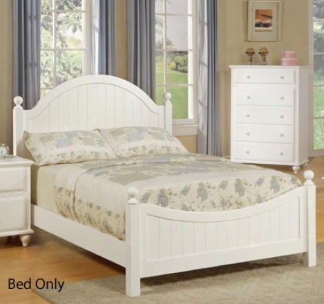 White Finish Full Size Bed - Cottage Style