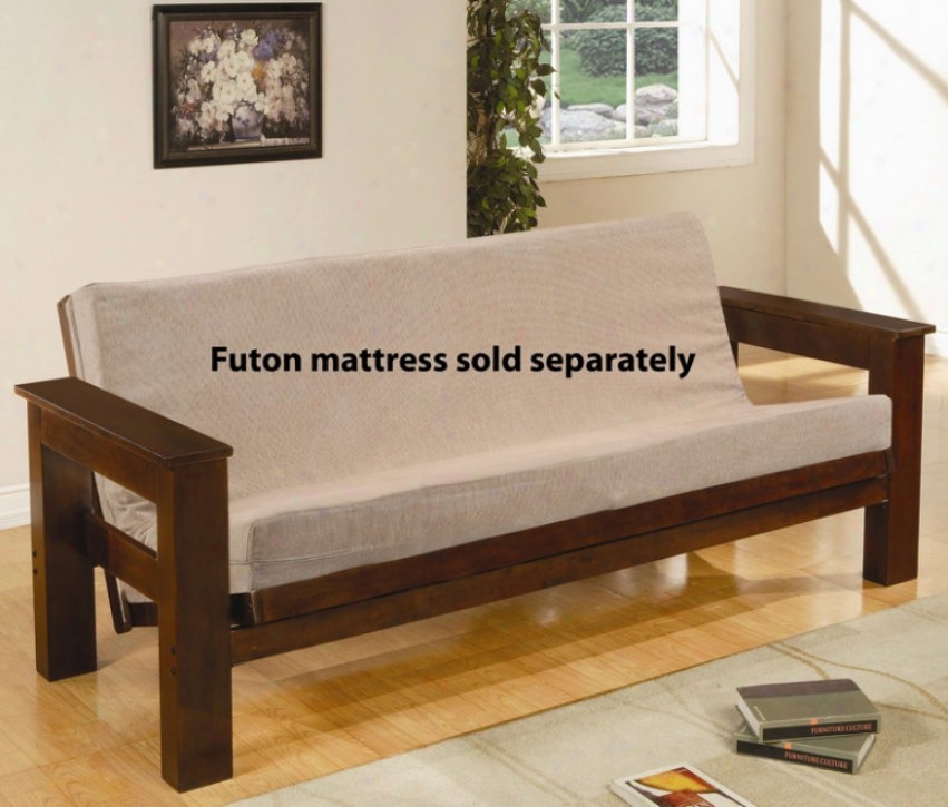 Wood Futon rFame In Light Cappuccino Finish