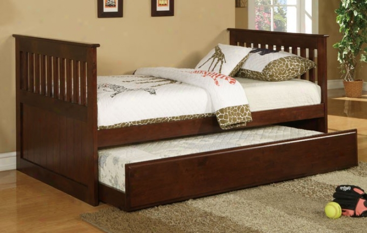 Wooden Daybed With Trundle Contemporary Style In Cherry