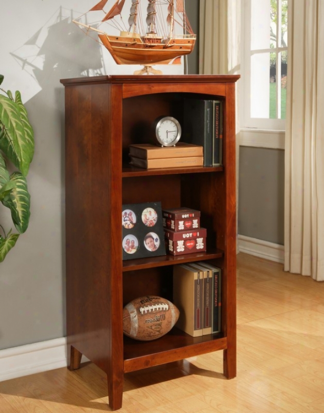 Youth Bookcase With Three-shelf In Cinnamon Finish