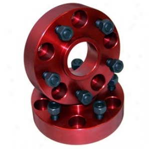 Alloy Usa Wheel Adaptor Pair, Red, 5 On 4.5 To 5 On 5.5 Bolt Pttaern, 1.25 Inch Thick