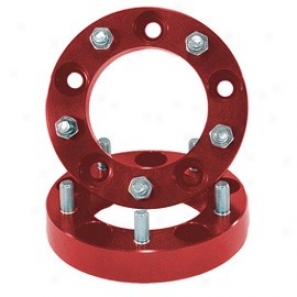 Alloy Usa Wheel Spacer Pair, Red, 5 On 5.5 Bolt Pattern, 1.2 Thick