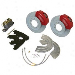 Big Brake; Drum To Disc Converzion Kit For Dana 30 Axles; Non-power; Force 10, 2-pistons Aluminum Calipers