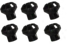 Billet Aluminum Stroke Knobs - Black - Sett Of 6