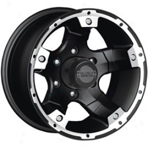 "blavk Rock Aluminum Wheel 900 Viper Matte Black 17x8"" - 5x5 Bolt Pattern Move Spacing 4 1/2"""