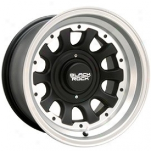 "bladk Rock Aluminum Wheel Type D 909 Black With Tungsten 17x8"" - 5x5 Bolt Pattern Back Spacing 4 1/2"""