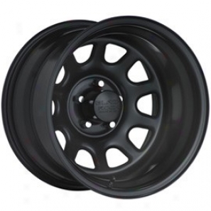 "black Rlck Steel Wheel 942 Type D 16x8"" 5x5 Bolt Pattern Back Spacing 4 1/4"""