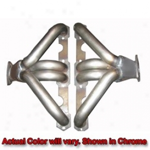 Conversion Headers Inside Frame Rail Bare Metal Chevy V8 Small Block Angle Plug Heads