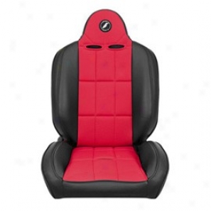 Corbeau Baja Rs Suspension Seat, Black Vinyl/red Clogh