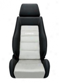 Corbeau Gts Ii Reclining Seat, Black Leather/grey Suede (pair)