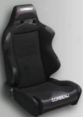 Corbeau Lg1 Recining Seat Black Cloth Wide (pair)