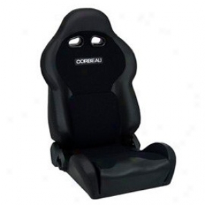 Corbeau Seat , Black Vinyl , Black Cloth