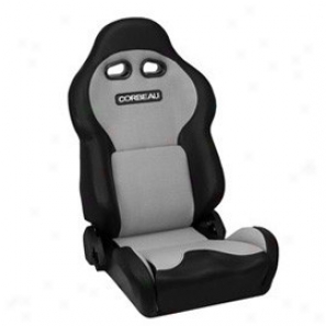 Corbeau Seat, Black Vinyl, Grey Cloth