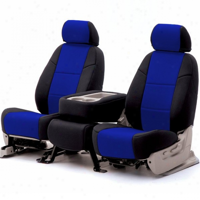 Coverking Front Bucket Seat Cover Neoprene Blue/black
