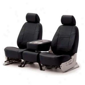 Coverking Front Highback Bucket Seat Cover Genuine Leather Black