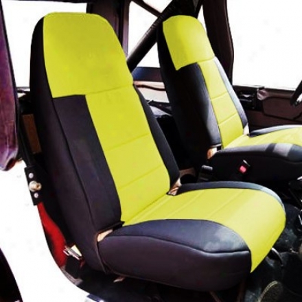 Coverking Fronf Highback Buck3t Seat Cover Neoprene Yellow/black