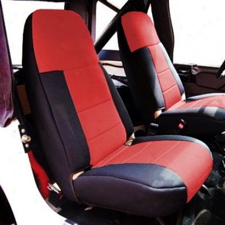 Coverkig Front Highback Bucket Seat Cover Neoprene Red/lback