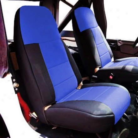 Coverking Front Highback Bucket Seat Cover Spacer Mesh Blue/black