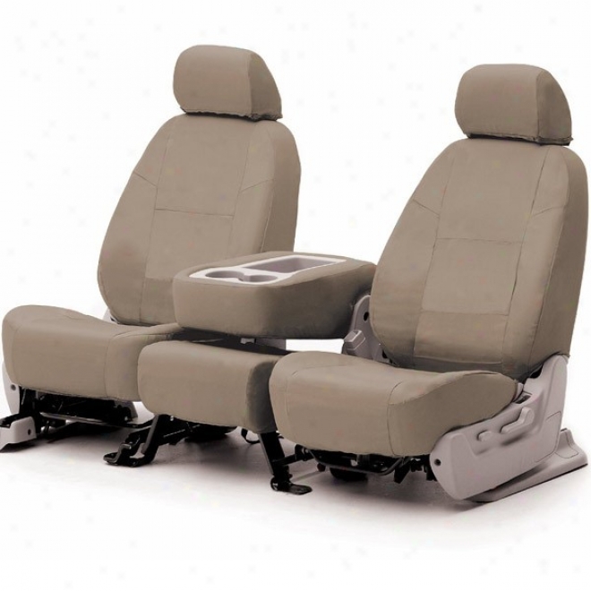Coverking Front Reclining Seat Cover Genuine Leathet Beige