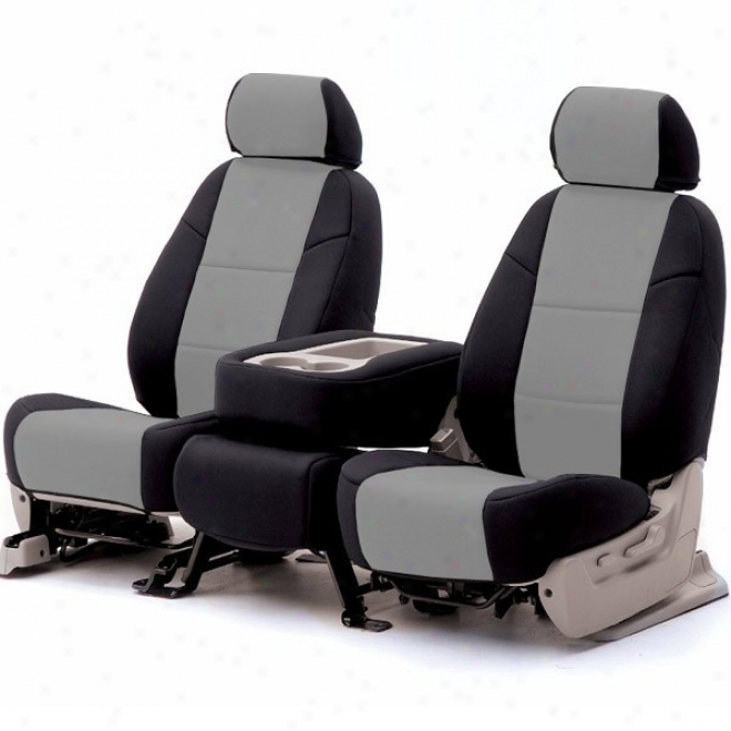 Coverking Front Reclining Seat Cover Leatherette Gray/black