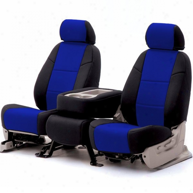 Coverking Front Reclining Seat Cover Neoprene Blue/black