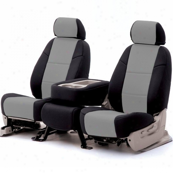 Coverking Front Reclining Seat Covrr Neoprene Gray/black