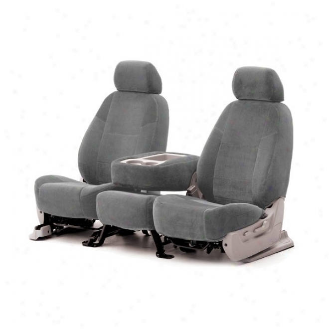 Coverking Front Reclining Seat Cover Velour Gray