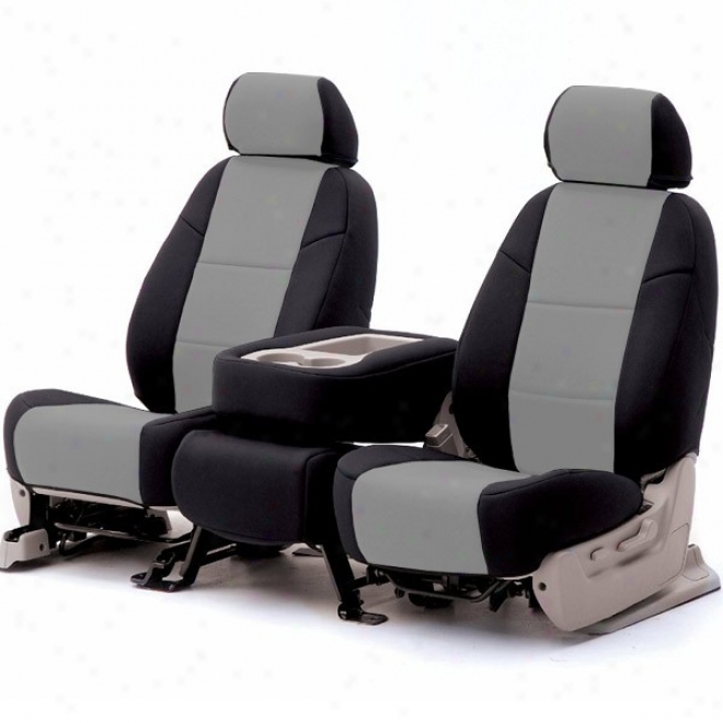 Coverking Front Seat Cover Leatherette Gray/black