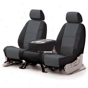 Coverking Middle Row Seat Cover Leatherette Charcoal/black