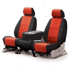 Coverking Middle Row Seat Cover Leatherette Red/black