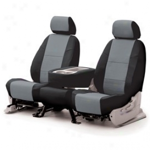 Coverking Rear 60/40 Split Bench Seat Cover Leatherette Gray/black