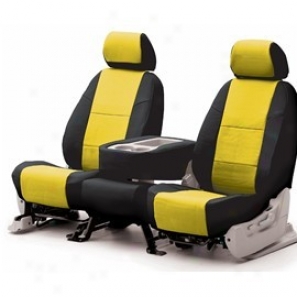 Coverking Rear 60/40 Split Bench Seat Cover Leatherette Yellow On Black