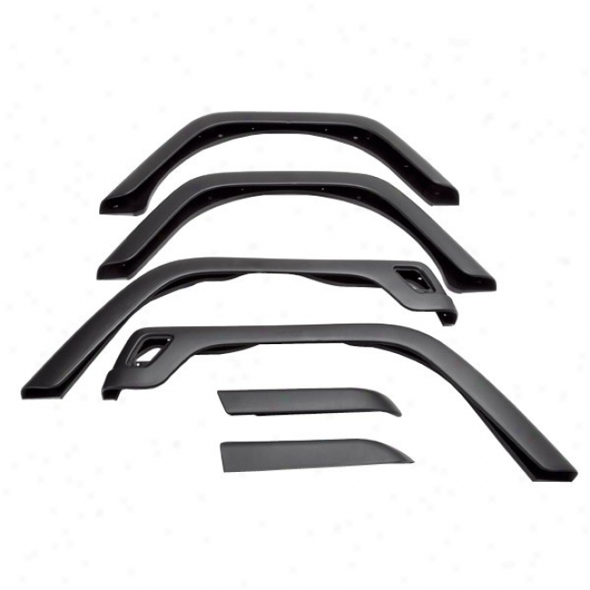 Crown Fender Flare Kit, 6-pieces, Oe Breadth, Flat Black