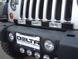 Delta Grill-light Bar - Black With Lights, Covers, Harness