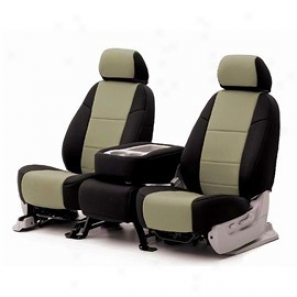 Economy Coverking Front Seat Cover With Logo Neoprene Black/tan