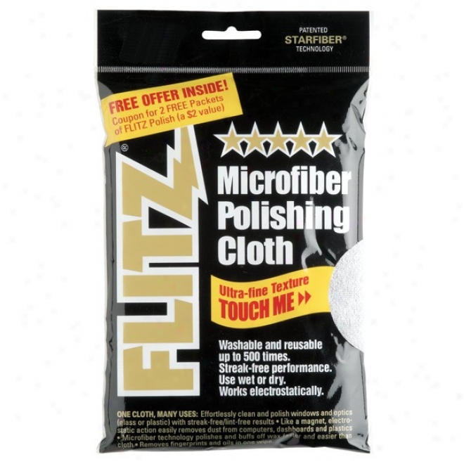 Flitz Microfiber Polishing Cloths, Silver Bagged