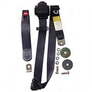 Front 3-point Shoulder Harneqs Seat Belt Black Each