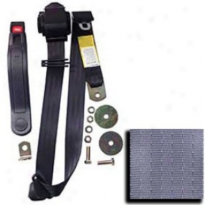 Front 3-point Shoulder Harness Seat Belt Gray Each