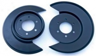 Front Brake Rotor Shields For 6 Abscond Calipers, Powder Coated Black Sold In Pairs