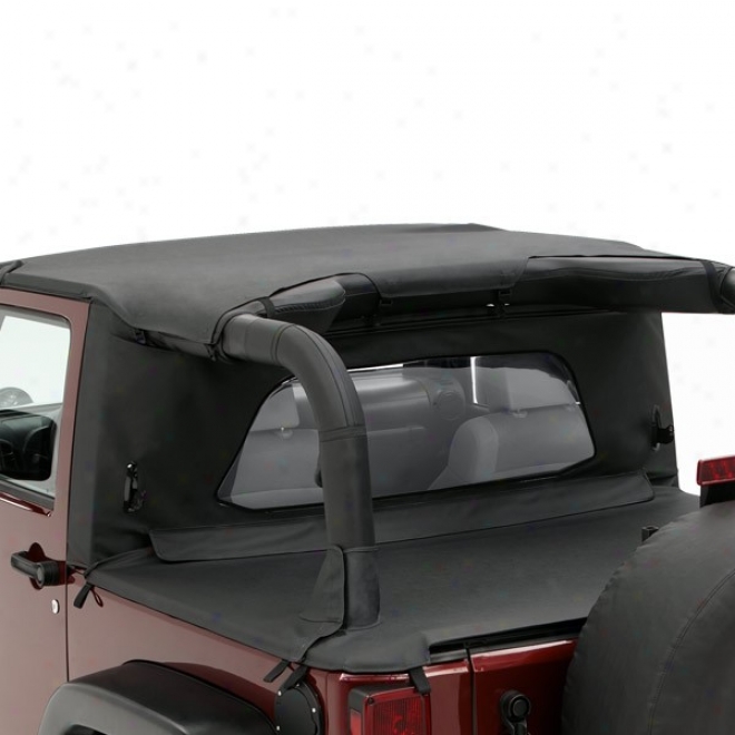 Header Bikini, Wraparound Windjammer, Duster Dress Cover & Windshield Channel Kit Black Denim W/ Hardop