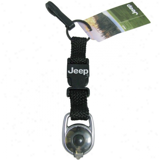 Jeep Deluxe Key Retainer With Led Light, Black