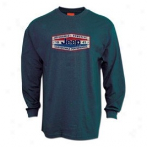 "jeep Long Sleefe Navy T-shirt - ""dependable Power"""