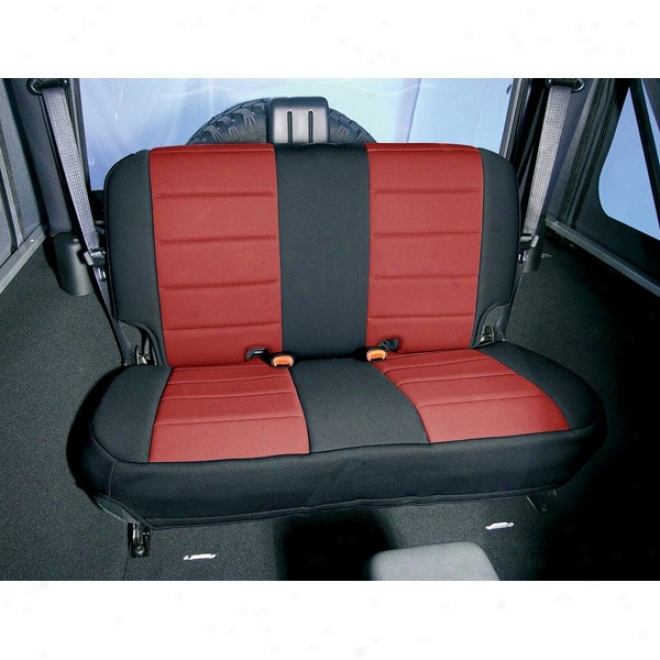 Jeep Seat Cover, Rearr Neoprene  (black/red)