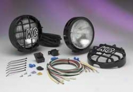 "kc Hilites Fog Light Kit, 6"" Round Net Black 100 Watt Pair"