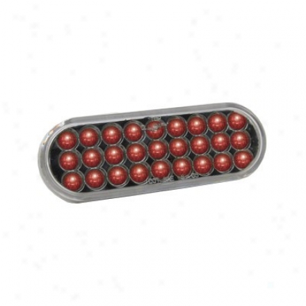 "kc Hilites Led 6"" Oval Tail/brake Light Clear/red - Light Only"