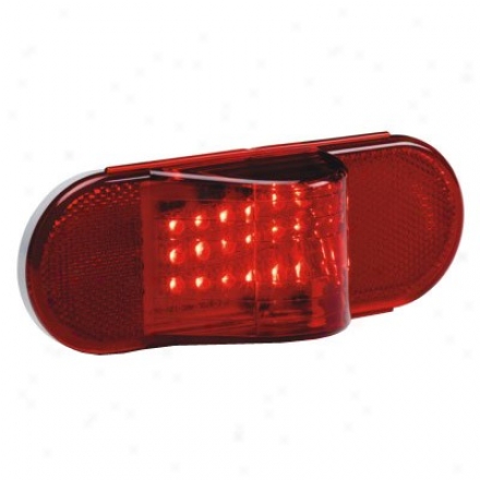 "kc Hilites Led 6"" Oval Turn Signal/side Marker Light Red"