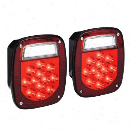 Kc Hilites Led Jeep/trailer Tail Light With Back Up Light (pair)